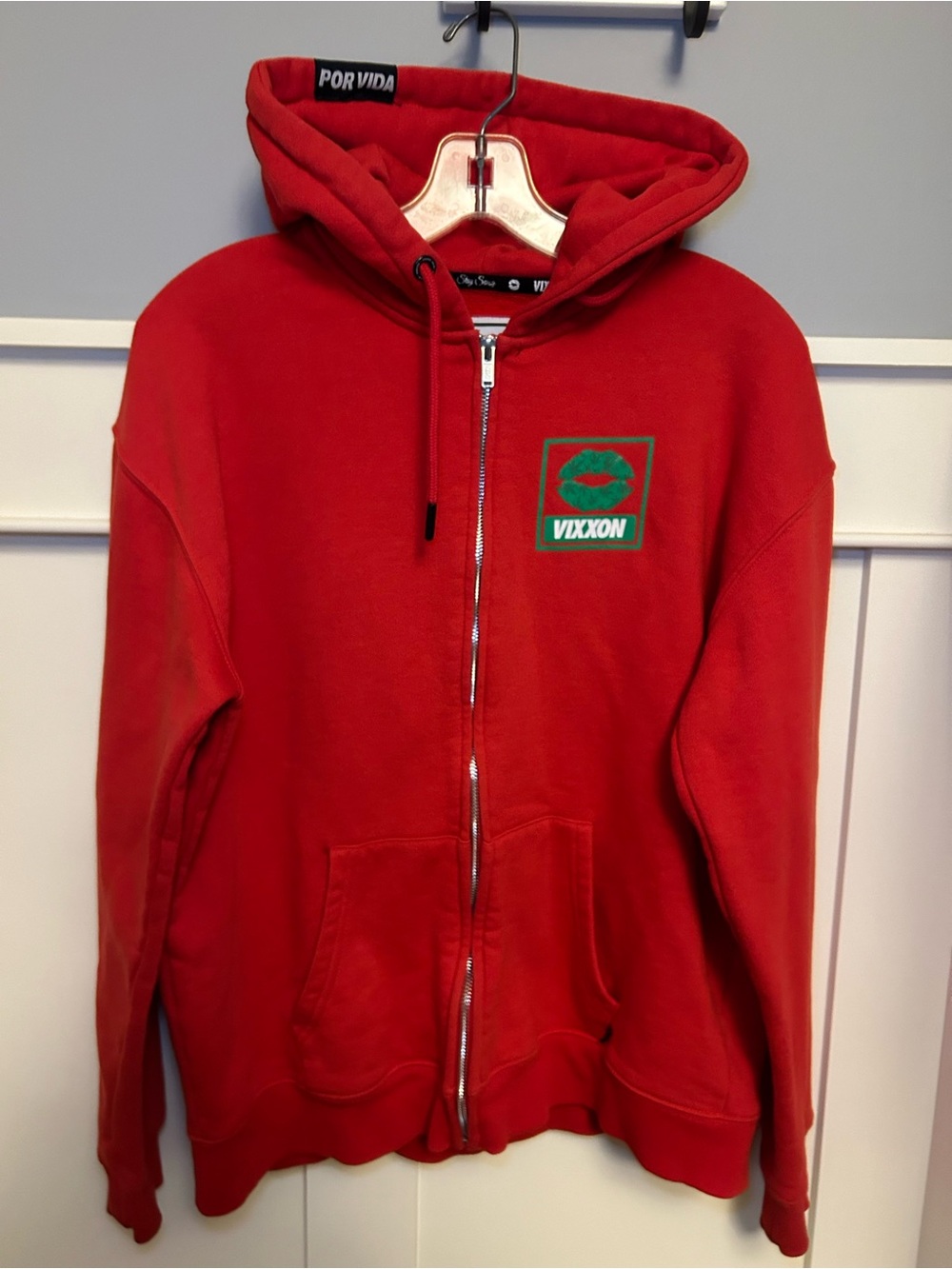 Vintage Vixxon marijuana lipstick lip stain zip-up hoodie